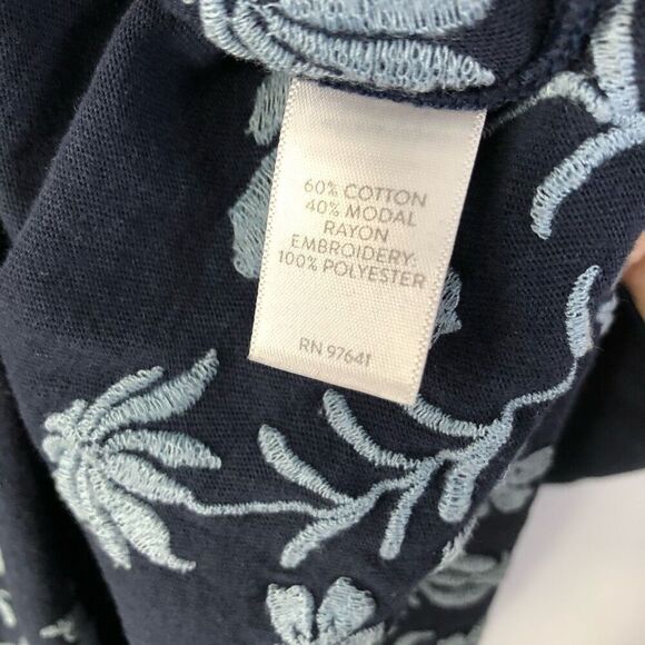 J. Jill blue embroidered knit dress cotton modal blend tank a line sz xs pockets - Picture 5 of 11